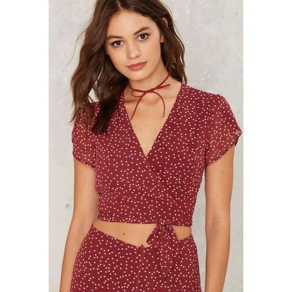 Nasty Gal Tops - PacSun/NastyGal Nightwalker Louise Dotted Crop Top